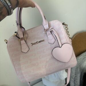 Juicy Couture Pink Satchel with Silver Hardware and Top Handles